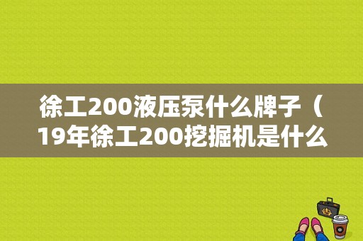 徐工200液压泵什么牌子（19年徐工200挖掘机是什么液压泵）