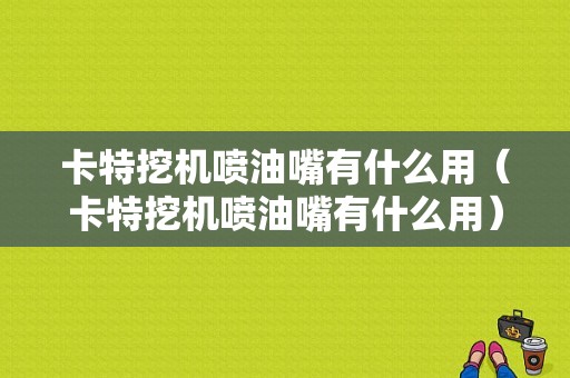 卡特挖机喷油嘴有什么用（卡特挖机喷油嘴有什么用）