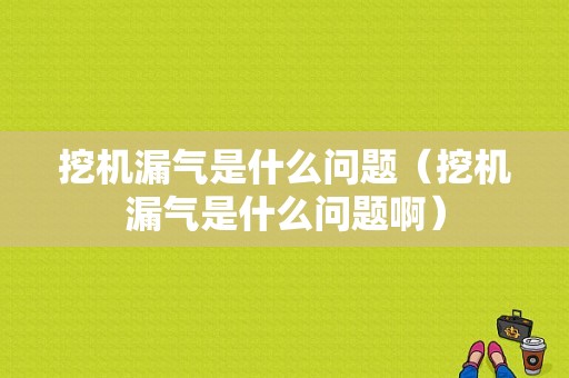 挖机漏气是什么问题（挖机漏气是什么问题啊）