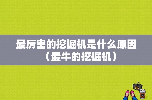 最厉害的挖掘机是什么原因（最牛的挖掘机）