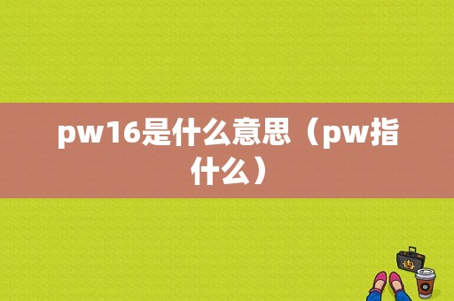 pw16是什么意思（pw指什么）