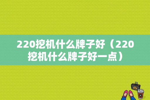 220挖机什么牌子好（220挖机什么牌子好一点）