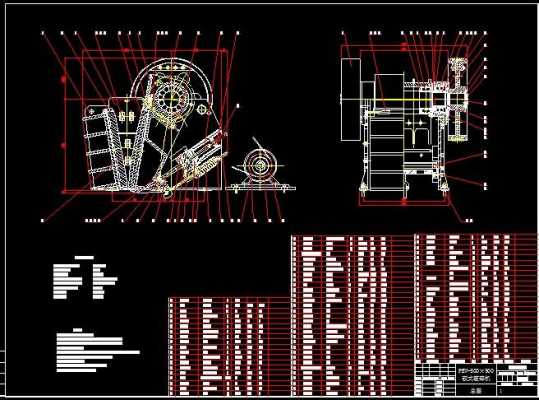 破碎机图纸什么看（破碎机剖面图）
